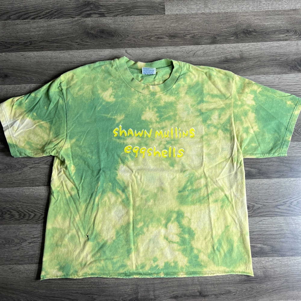 VTG Shawn Mullins Eggshells T‎ Shirt Adult Large Tie Dye Cropped 1990s Tour Tee